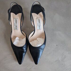 Jimmy Choo Black Stefanil Slingback Pointed toe size 37